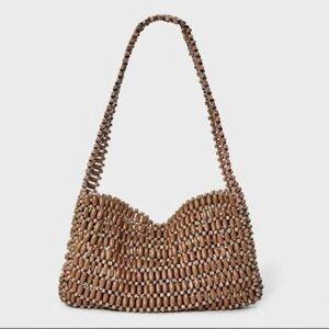 A new day Elegant Brown Beaded Shoulder Bag